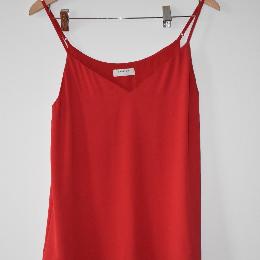 Babaton, Red Silk Top, Size Small